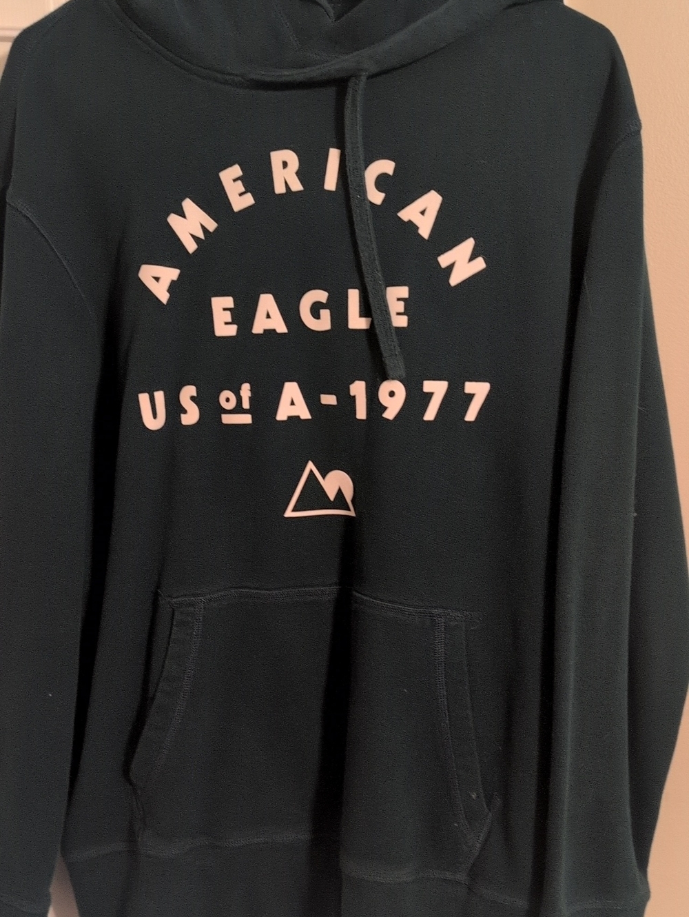 American Eagle Outfitters Black Crewneck Hoodie with Logo